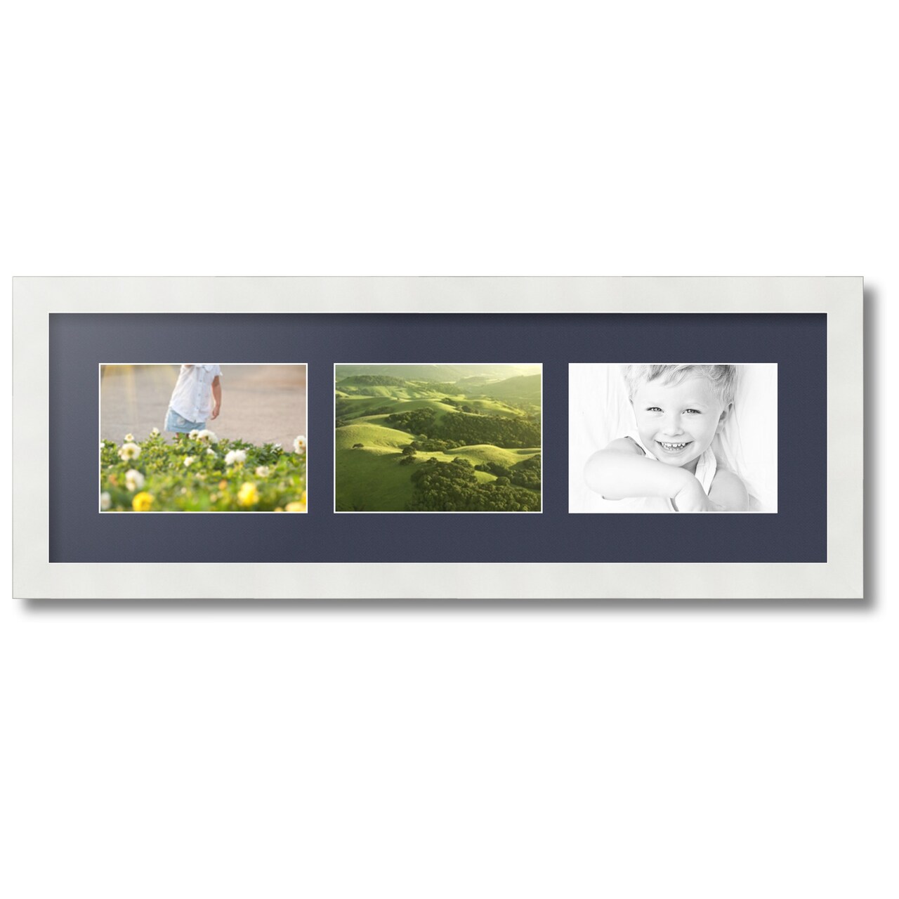 ArtToFrames Collage Photo Picture Frame with 3 - 5x7 inch Openings, Framed in White with Over 62 Mat Color Options and Plexi Glass (CSM-3966-2135)